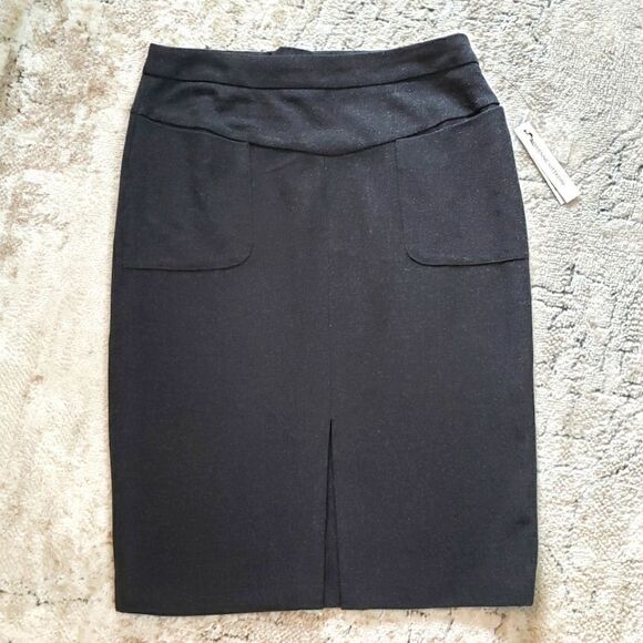 Adrienne Vittadini Size 4 NWT Dark Grey Pencil Skirt with Pockets - Picture 1 of 15